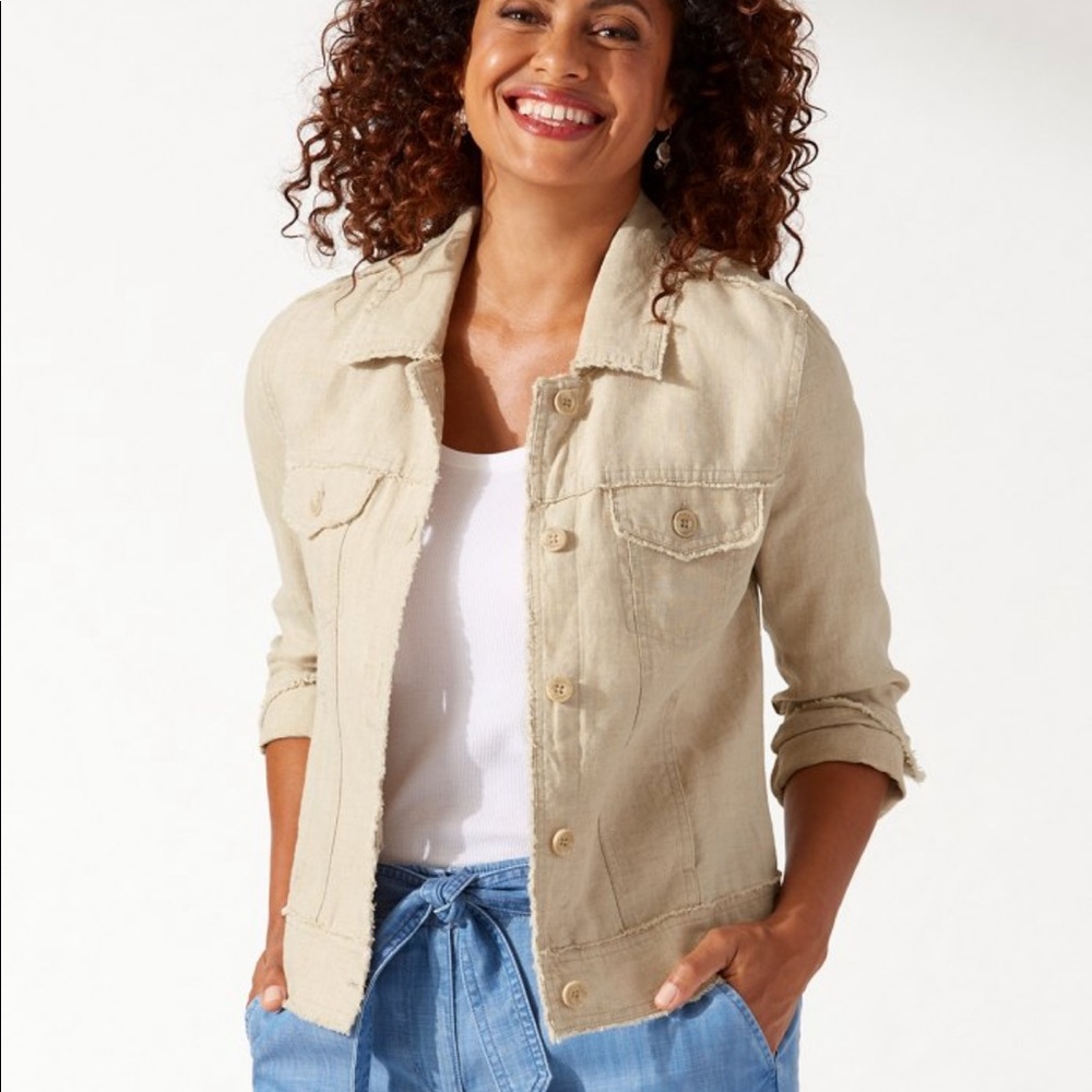 Tommy Bahama Two Palms Linen Raw-Edge Jacket - Picture 8 of 16